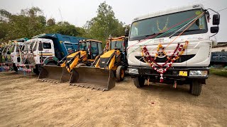 TATA 3530 Tipper bs6 first time work Loading Mud new jcb 3dx TATA 2518 Tipper [upl. by Ethelinda]