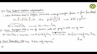 cationic anionic and free radical mechanism of Polymers  Lecture6 [upl. by Michaela]