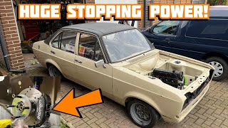 UPGRADING MY MK2 ESCORT FRONT BRAKES ROLLING AGAIN [upl. by Marve876]