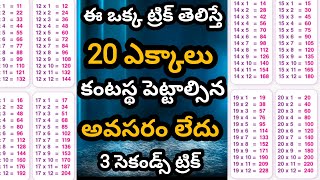 20 tables shortcut trick bykgrlogics20 ఎక్కాల సింపుల్ ట్రిక్speedmathsmathstricks in telugu [upl. by Aihsoek8]