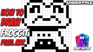 How to Draw Undertales Froggit Enemy Approaching  8Bit Pixel Art Drawing [upl. by Meeharb329]