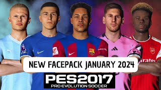 PES 2017  New Facepack January 2024 For All Patches   Download amp Install [upl. by Isdnyl625]