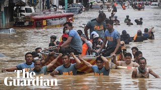 Typhoon Vamco torrential rains force evacuations in Philippines [upl. by Lucine]