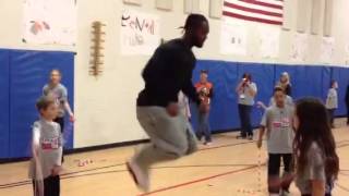 Bengals Visit Woodland Elementary  Johnson Jumps Rope [upl. by Whiting570]