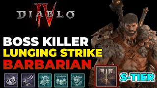 INSANE Lunging STRIKE BOSS KILLER Barbarian Build Season 5 PTR  Diablo 4 [upl. by Marven602]