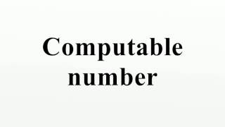 Computable number [upl. by Adihsaar]