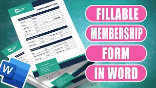 Create a fillable membership form amp save as a template in Word [upl. by Renmus]