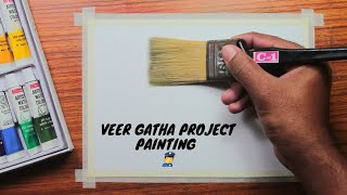 Gallantry award winner easy drawing and painting  Poster making on veer gatha project [upl. by Anitsihc]