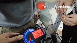 Install and test the universal motorcycle digital Speedometer step by step [upl. by Hanikas80]