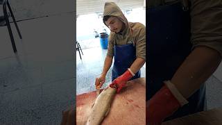 Cleaning two salmon in 30 seconds  fish eggs [upl. by Tekcirk894]