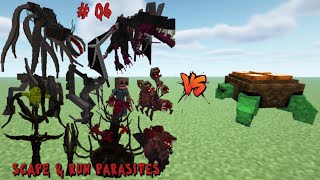 All parasites Scape and Run Parasites MOD VS Giant Tortoise in MINECRAFT1VS1Six Part minecraft [upl. by Yclehc]