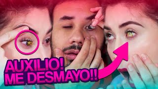 PROBANDO LOS PUPILENTES LENTILLAS MAS REALES DEL MUNDO CON MI NOVIO 😵😰 [upl. by Carmella]