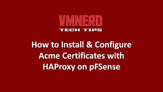 How To Setup ACME SSL with HAProxy on PFSense [upl. by Akaenahs]