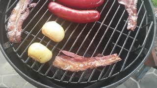 Smoked cheese kransky hotdogs on the bullet smoker [upl. by Enilra]