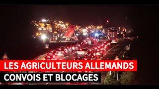 Des centaines dagriculteurs convergent à Berlin et bloquent des routes [upl. by Yrrep]