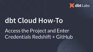 Access the project and enter credentials Redshift  GitHub [upl. by Eus]