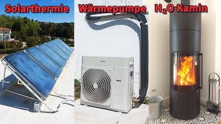 Wärmepumpe  Wasserführender Kaminofen  SolarthermieAnlage  Wärmespeicher  Warmwassertank [upl. by Fleeta]