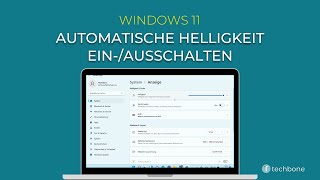 Automatische Helligkeit einausschalten Windows 11 [upl. by Calysta100]