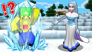 雪の女王に襲われて凍った村を助けるマインクラフト❄️超危険な雪山で巨大な雪だるまの化け物を倒してお姫様を救え★【まいくら マイクラ】ぽっぴんず [upl. by Aiht]