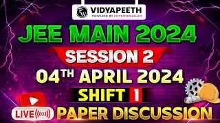 Live Paper Discussion amp Analysis 🔥 JEE MAIN 2024 Session2  04 April Shift 1 [upl. by Davon]