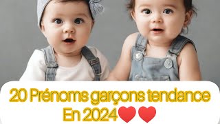 20 prénoms bébés garçons tendance en 2024 [upl. by Durstin]