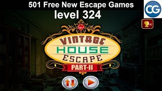 Walkthrough 501 Free New Escape Games level 324  Vintage house escape part 2  Complete Game [upl. by Teraj520]