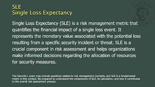 SLE  Single Loss Expectancy [upl. by Konyn]