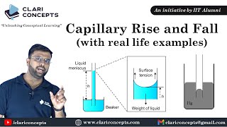 Capillary Rise and Fall explained with real life examples  Hindi [upl. by Eugnimod25]