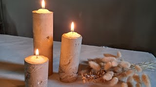 Como hacer porta velas decorativas con cementoIdeas para decorar [upl. by Esaertal6]