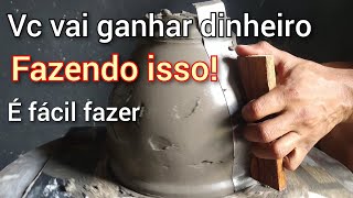 Como fazer vaso de cimento em casa gastando pouco [upl. by Eignav]