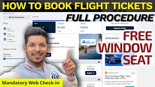 How to book Flight Ticket Web Checkin amp Free Window Seat LIVE BOOKING  FULL PROCESS [upl. by Tucky]