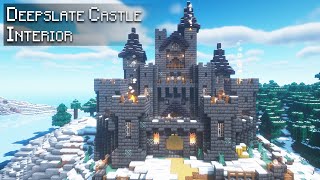 Minecraft How to build a Deepslate Winter Castle  Interior Tutorial [upl. by Htrow]