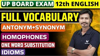 Class 12 English Grammar Full Vocabulary Board Exam  UP Board 12th English One Word Substitution [upl. by Zins]