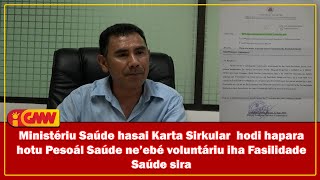 MS hasai karta sirkular hodi hapara hotu pesoál saúde ne’ebé voluntáriu iha fasilidade saúde sira [upl. by Aihsitan]