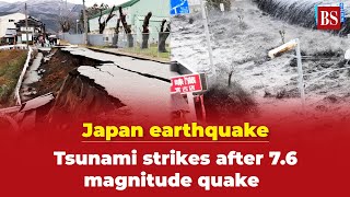 Japan earthquake Tsunami strikes after 76 magnitude quake [upl. by Yelloh]