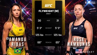 AMANDA RIBAS VS ROSE NAMAJUNAS FULL FIGHT UFC VEGAS 89 [upl. by Maressa]