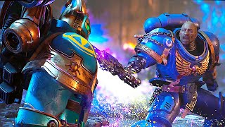 Space Marine 2 Ultramarines Vs Chaos Space Marines Scene  Warhammer 40K [upl. by Namrej]