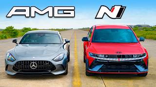 MercedesAMG GT v Hyundai IONIQ 5 N DRAG RACE [upl. by Seiuqram]