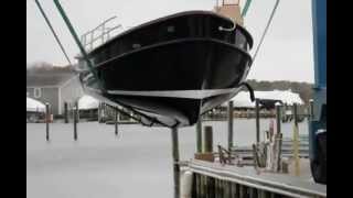 Crosby Yacht Yard Launch being hauled from water after sea trials [upl. by Novert993]