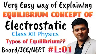 Equilibrium concept of Electrostatics and its classification class12physics [upl. by Ardnoid]