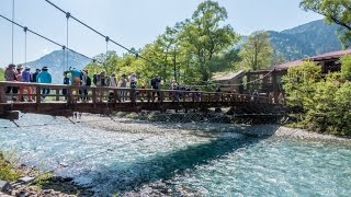 Kappabashi Kappa Bridge over the Azusa River Kamikochi Japan [upl. by Bartko]