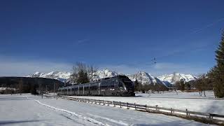 ÖBBWeihnachtszug Tirol 4024 123 als S 5455 Scharnitz  Innsbruck Hbf bei Seefeld in Tirol [upl. by Punke984]