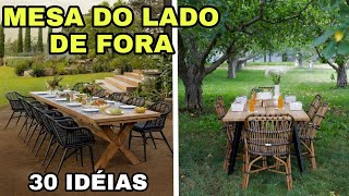 MESA NO QUINTAL E JARDIMidéias de mesas no ar livre decoração de jardim [upl. by Dunson]