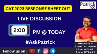 CAT Response Sheet Out  AskPatrick Patrick100 [upl. by Lyrak892]