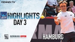 Highlights Ferrer Vesely Advance In Hamburg 2017 [upl. by Aihcela]