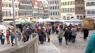 Antiquitätenmarkt Frühlingsmarkt und verkaufsoffener Sonntag in der Tübingen Innenstadt [upl. by Nollaf]