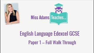 Revise Edexcel GCSE English Language Paper 1  Full Walk Through [upl. by Sulamith]