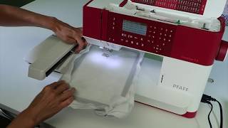 Pfaff creative 15 55 Attaching the Embroidery Hoop [upl. by Bleier]