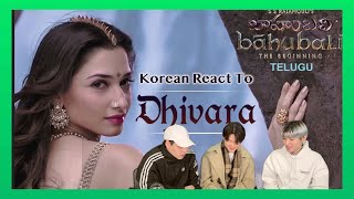 Korean React To Dhivara Full Video Song  Baahubali Telugu  Prabhas Tamannaah Rana Anushka [upl. by Ingham]