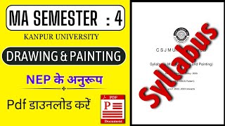 MA Syllabus  Drawing and painting  kanpur University chitrkla art syllabus2024 [upl. by Bohlin166]